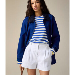 J Crew Lucia Shorts 0 White NWT Stretch Linen CI493 J.Crew Travel Resort